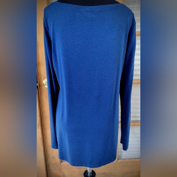 Eileen Fisher Long Sleeve Boat Neck Top, Royal Blue, Small, Perfect Condition! - Picture 4 of 10